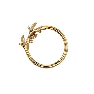 BVLA Amity Seam Ring 16G 3/8” Hoop Daith Septum 14k Gold